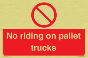 No riding on pallet trucks